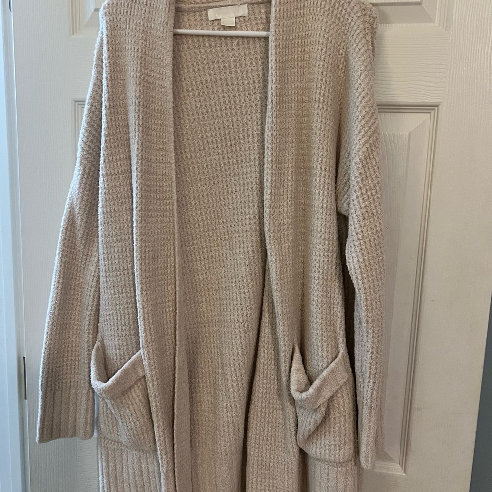 Barefoot Dreams Cozy Cream Open-Front Sweater